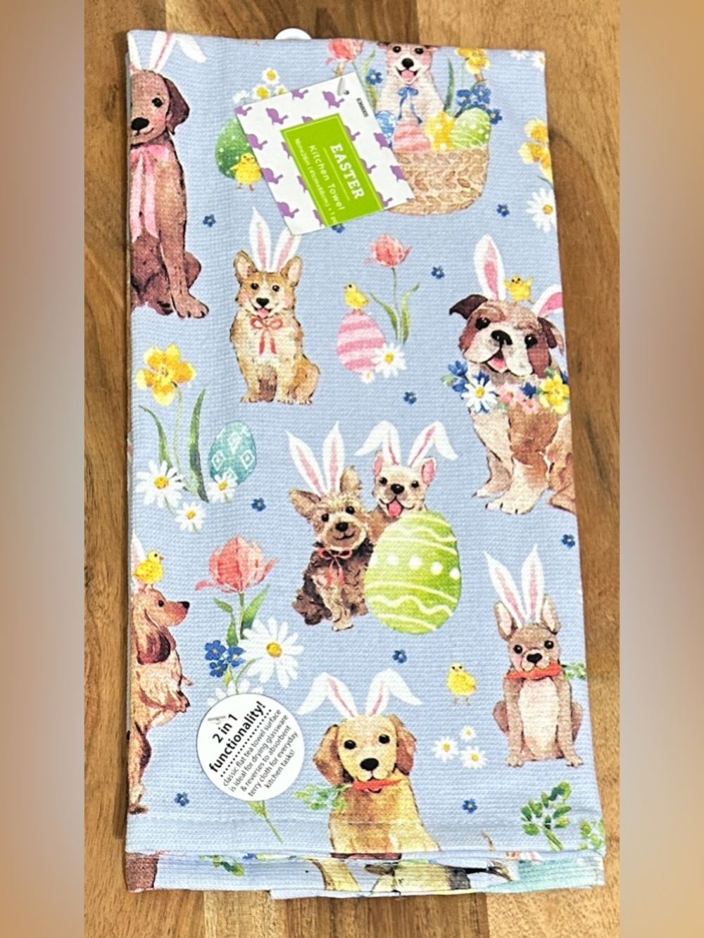 Hobby Lobby Easter DOGS Kitchen Dish Towel 100% Cotton 16”X26” NWT